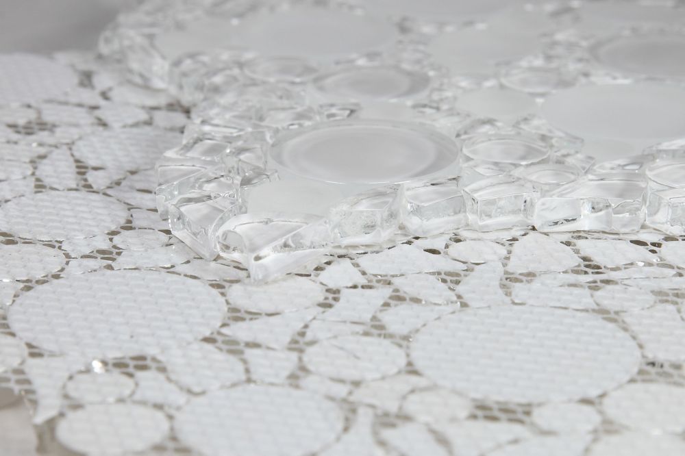 Elysium Bianco Lady 12 in. x 12 in. Glass MosaicElysium - Lady 10.75 in. x 10.75 in. Glass Mosaic - Bianco