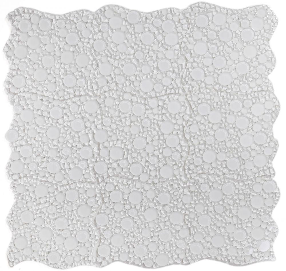 Elysium - Lady 10.75 in. x 10.75 in. Glass Mosaic - Bianco