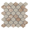 See Elysium - Van Gogh Light Emperador 10.5 in. x 12.5 in. Crackle Glass and Stone Mosaic