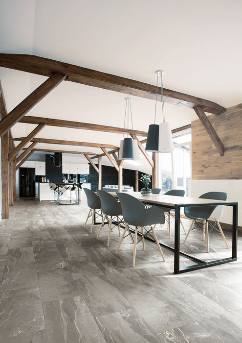 Floors 2000 - Absolute 12 in. x 24 in. Matte Porcelain Tile - Dark Grey Installed