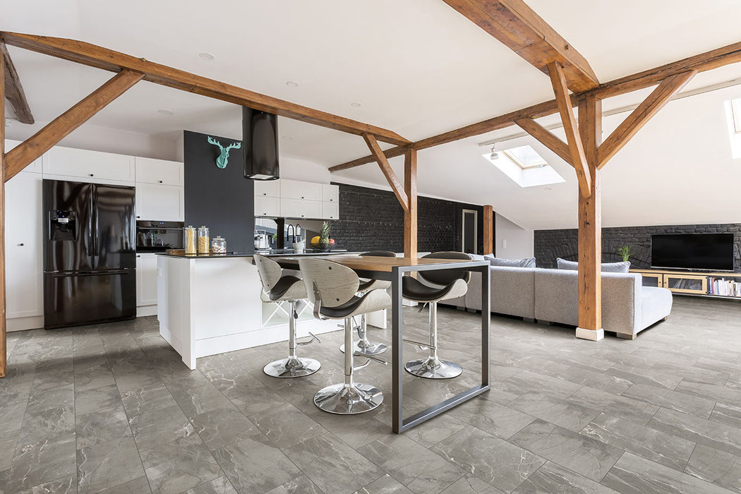 Floors 2000 - Absolute 12 in. x 24 in. Matte Porcelain Tile - Dark Grey Room Scene