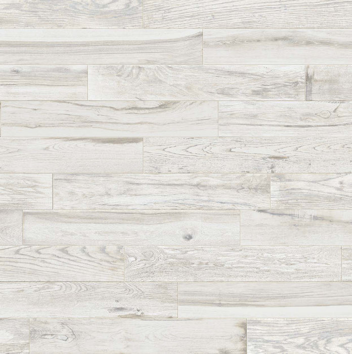 Floors 2000 - Lacquered Wood 6 in. x 36 in. Porcelain Tile - White