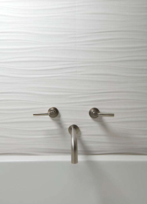 Arizona Tile - 3D Series - 12" x 22" Ceramic Tile - White Ribbon wall installation