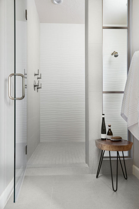 Arizona Tile - 3D Series - 12" x 22" Ceramic Tile - White Ribbon wall installation