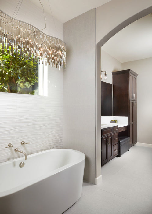 Arizona Tile - 3D Series - 12" x 22" Ceramic Tile - White Ribbon wall installation