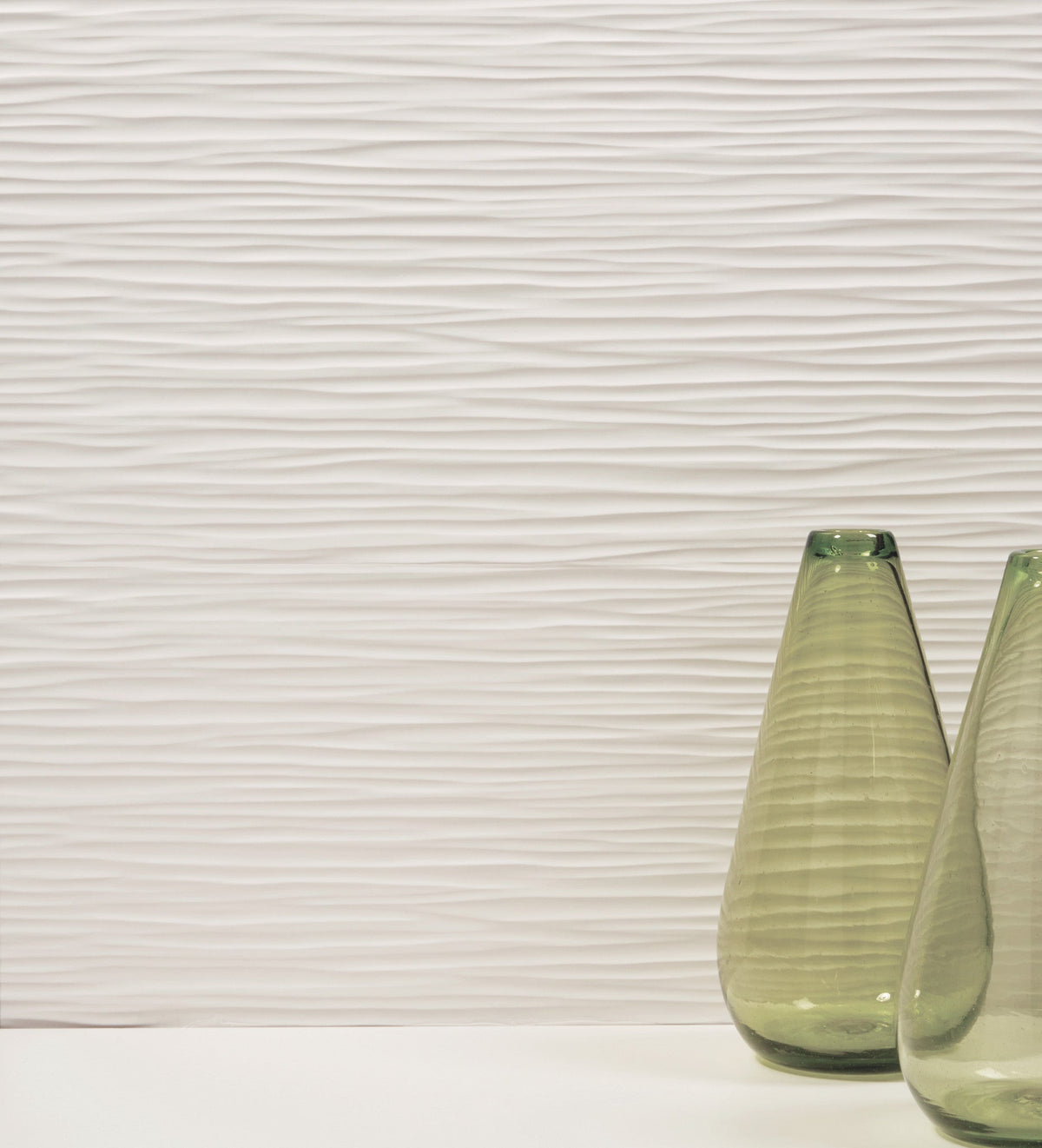Arizona Tile - 3D Series - 12&quot; x 22&quot; Ceramic Tile - White Wave wall installation