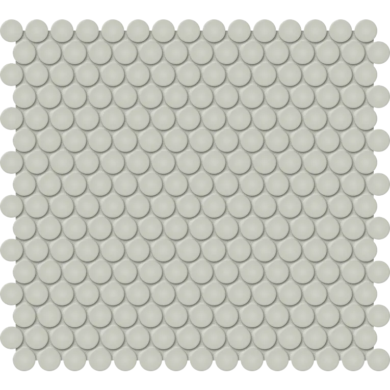 Arizona Tile - S-Series - Porcelain Penny Round Mosaic - Glossy Halo Grey