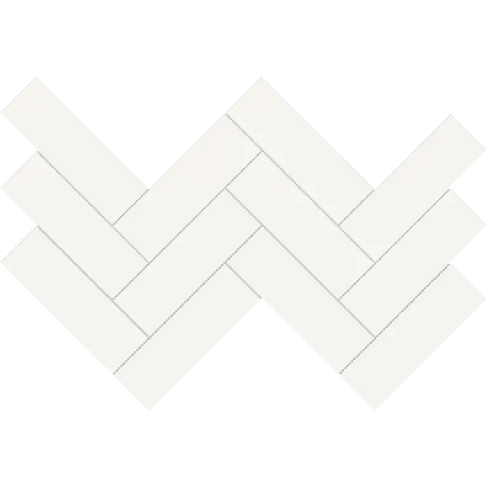 Arizona Tile - S-Series - 2" x 6" Porcelain Herringbone Mosaic - Canvas White