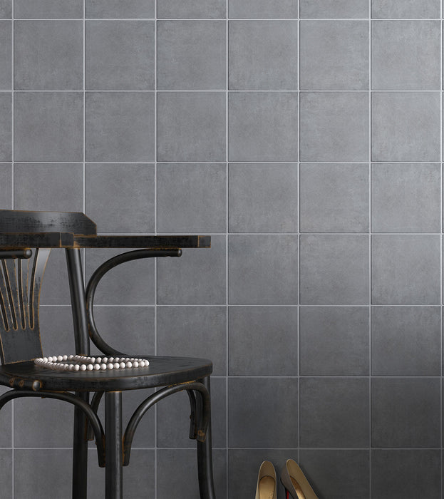 Floors 2000 - Serenity 8 in. x 8 in. Porcelain Tile - Grey Wall Instal