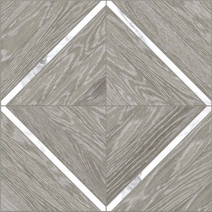 Anatolia Aspen 16 in. x 16 in. HD Porcelain Marquetry Mosaics - Beachcomber with Stratuario