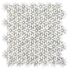 See Elysium - Daisy Wild Carrara 12.5 in. x 12.75 in. Glass and Stone Mosaic