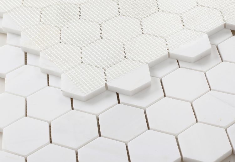 Elysium - Hexagon 2" x 2" Marble Mosaic - Dolomite Honed