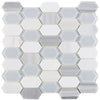 See Elysium - Montage 12.5 in. x 13.25 in. Elongated Hex Marble Mosaic - Light