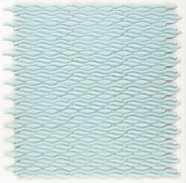 Elysium - Water Light Green 11.5 in. x 12.25 in. Glass Mosaic