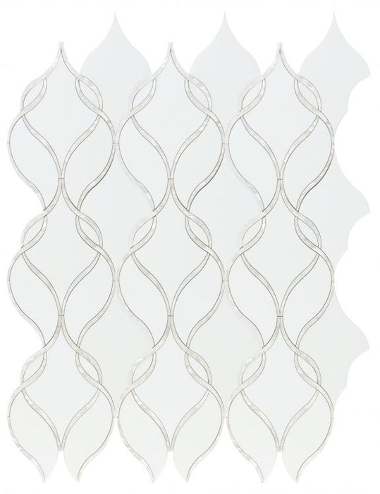 Elysium - Prestige Large Pearl 8.75 in. x 11 in. Marble and Pearl Mosaic