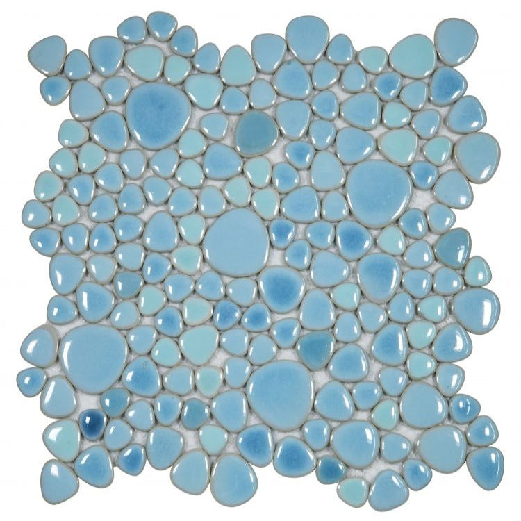 Elysium - Growing Jewel Blue 11.5 in. x 11.5 in. Porcelain Mosaic