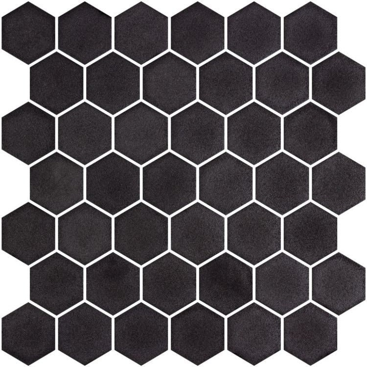 Elysium - Stoneglass XL 11.25 in. x 11.25 in. Glass Mosaic - Black