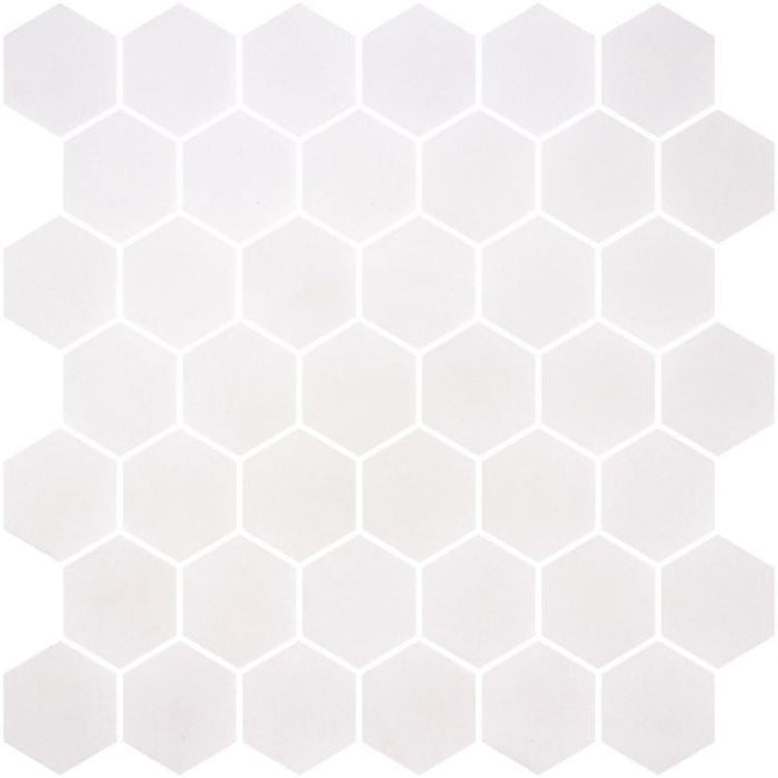 Elysium - Stoneglass XL 11.25 in. x 11.25 in. Glass Mosaic - White