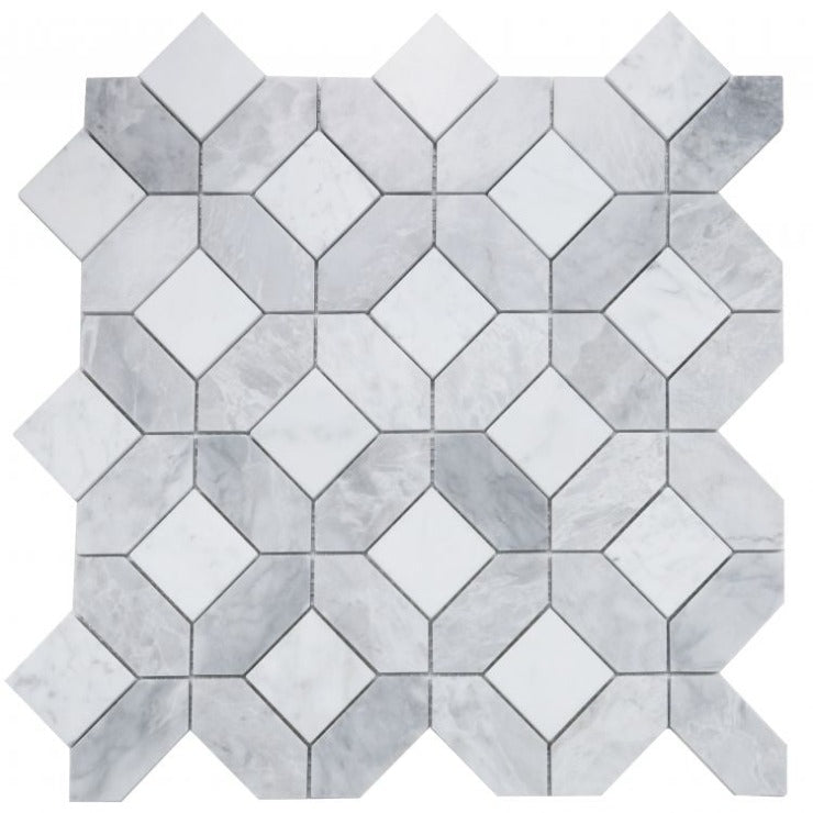 Elysium - Eclipse Dusk 12 in. x 12 in. Marble Mosaic