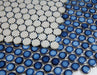 Elysium - Penny Round 11.5 in. x 11.5 in. Porcelain Mosaic - Blue