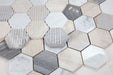 Elysium - Hexagon 2" x 2" Marble Mosaic - Blue