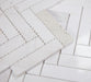 Elysium - Herringbone White 11.25 in. x 11.25 in. Marble Mosaic