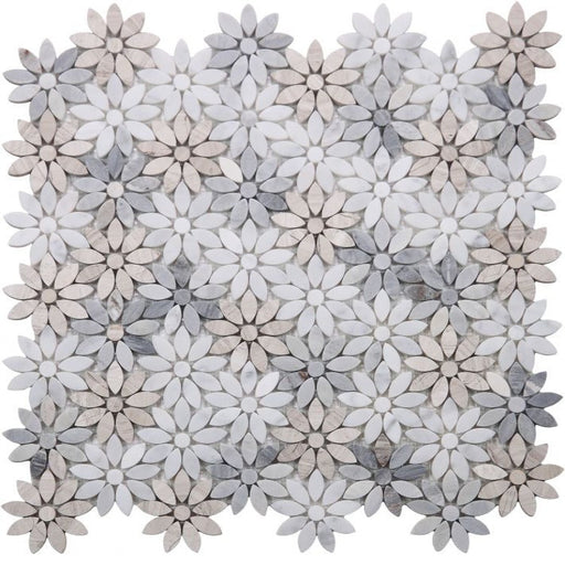Elysium - Daisy Wild Sky 12.5 in. x 12.75 in. Glass and Stone