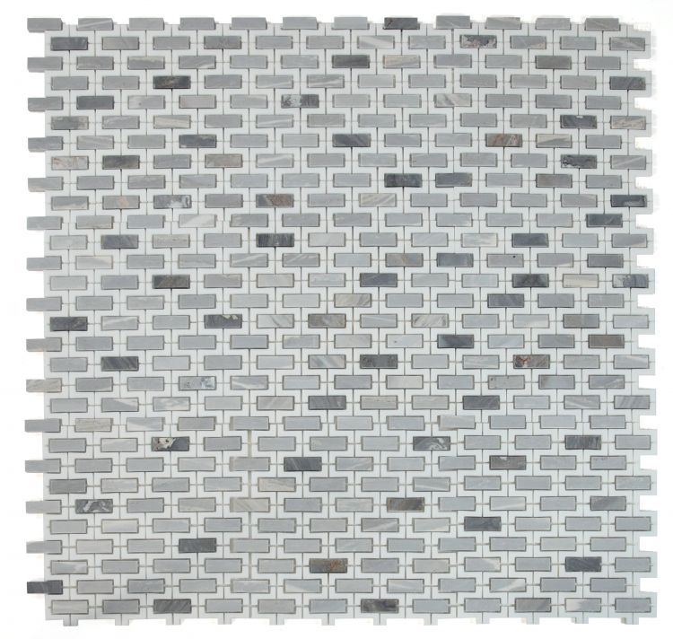 Elysium - Aztec Blue 10.25 in. x 11.25 in. Marble Mosaic