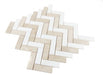 Elysium - Herringbone Marfil 11 in. x 12.5 in. Marble Mosaic