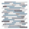 See Elysium - Linear Montage Sky 11.75 in. x 12 in. Glass and Marble Mosaic