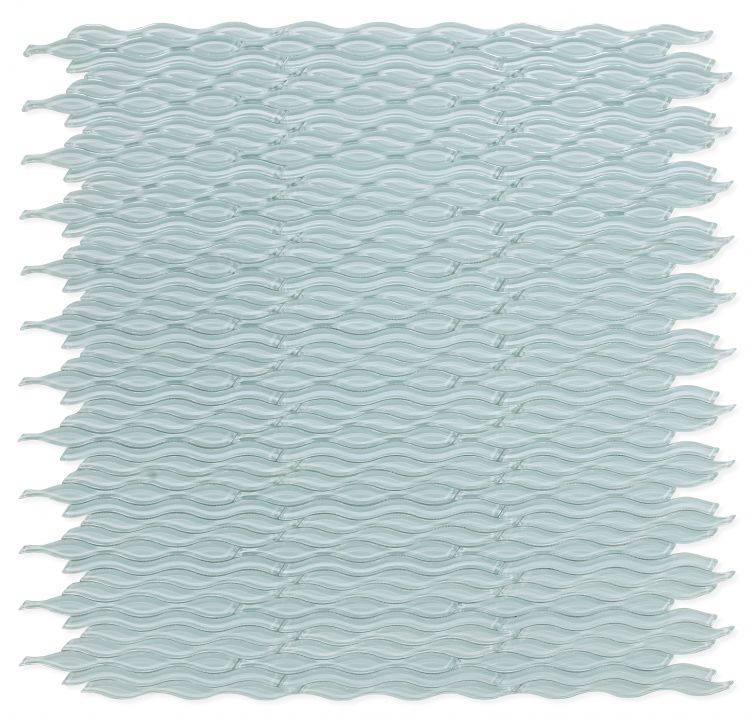 Elysium - Water Turquoise 11.5 in. x 12.25 in. Glass Mosaic