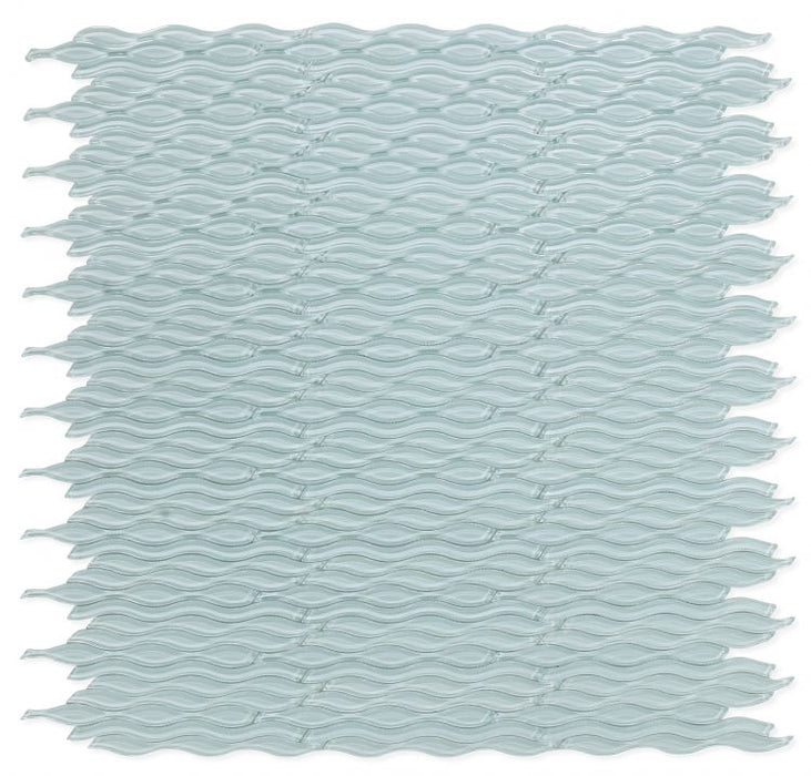 Elysium - Water Turquoise 11.5 in. x 12.25 in. Glass Mosaic