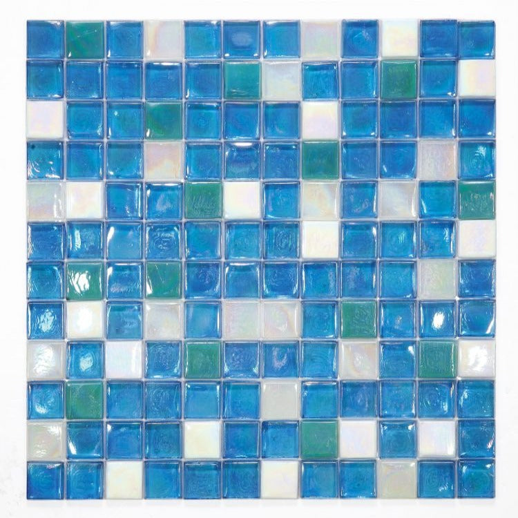 Elysium - Laguna Sky Square 11.75 in. x 11.75 in. Stained Glass Tile