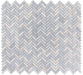 Elysium - Herringbone Italian Blue 11 in. x 12.5 in. Marble Mosaic