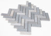 Elysium - Herringbone Italian Blue 11 in. x 12.5 in. Marble Mosaic