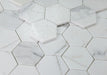Elysium - Hexagon 3" x 3" Marble Mosaic - Calacatta White Honed