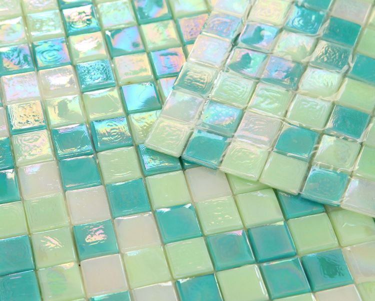 Elysium - Laguna Spring Square 11.75 in. x 11.75 in. Stained Glass Tile