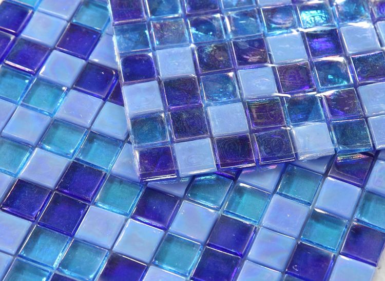 Elysium - Laguna Ocean Square 11.75 in. x 11.75 in. Stained Glass Tile