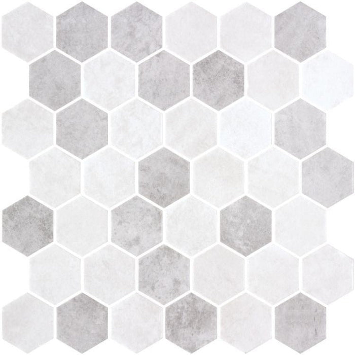 Elysium - Zelik XL 11.25 in. x 11.25 in. Porcelain Hex Mosaic - Helsinki