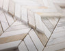Elysium - Chevron 11 in. x 11 in. Polished Marble Mosaic - Calacatta Gold