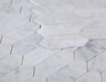 Elysium - Elongated Hex 11.75 in. x 15 in. Marble Mosaic - Carrara Honed