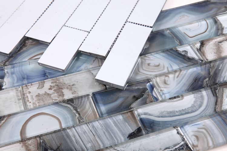 Elysium - Casale Shell Blue 11.75 in. x 11.75 in. Glass Mosaic