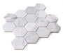 Elysium - Hexagon 3" x 3" Marble Mosaic - Carrara Polished