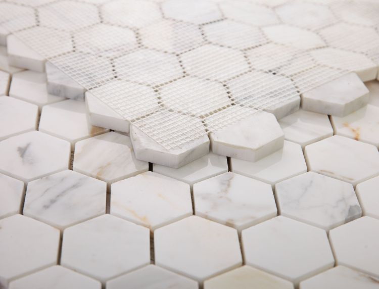 Elysium - Hexagon 2" x 2" Marble Mosaic - Calacatta Gold Polished