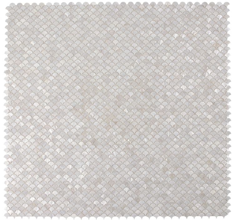 Elysium - Pearl White Scale 11.75 in. x 11.75 in. Pearl Scale Mosaic