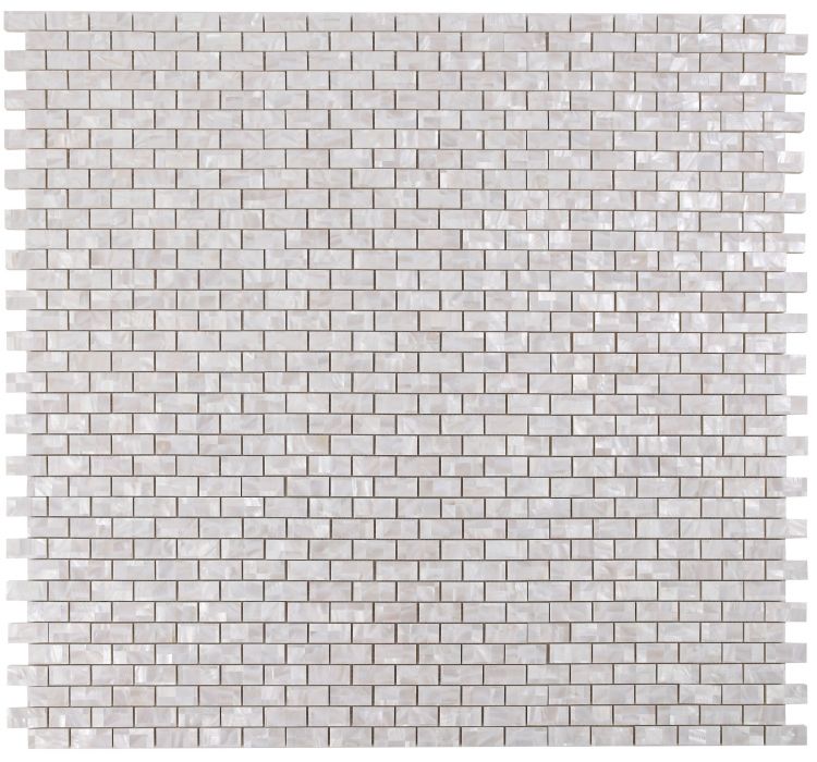 Elysium - Pearl Large Brick 11.75 in. x 11.75 in. Pearl Brick Mosaic