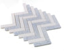 Elysium - Herringbone Crystal Ocean 11.25 in. x 11.25 in. Marble Mosaic