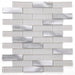 Elysium - Linear Aluminum 11.75 in. x 11.75 in. Glass and Metal Mosaic