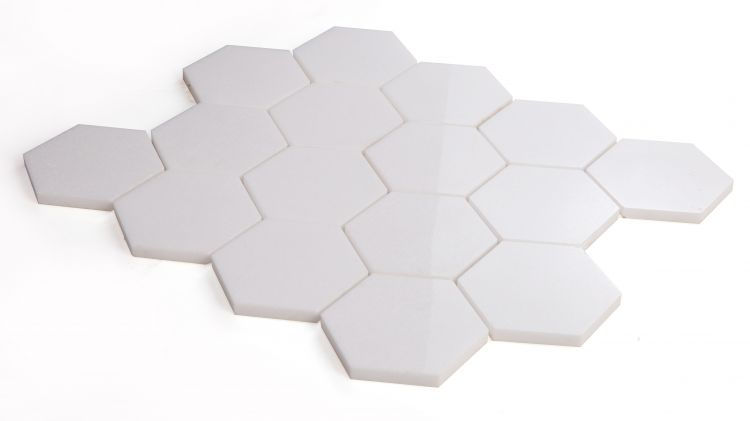Elysium - Hexagon 3" x 3" Marble Mosaic - Thassos Polished