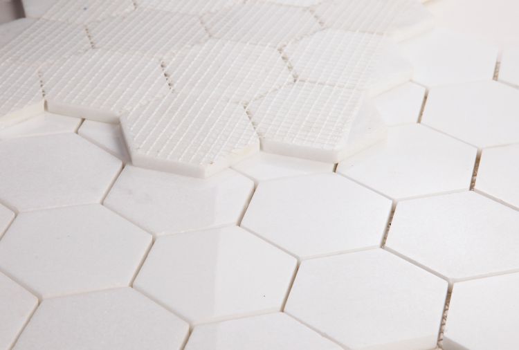 Elysium - Hexagon 3&quot; x 3&quot; Marble Mosaic - Thassos Polished